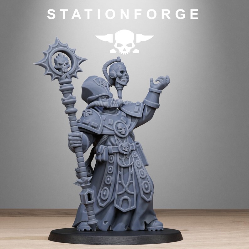 Sacerdote vodalita / forja de estación, miniaturas de resina 16k / 28 mm 32 mm, juegos de guerra de mesa / sin pintar imagen 8