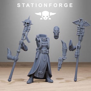 Grimcorp Seers | Station Forge 16k Resin Miniatures | 28 mm 32 mm Tabletop Wargaming | Ongeverfd afbeelding 10