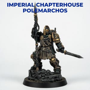Space Knights Polemarchos | 16k Resin Miniatures | 28mm 32mm Tabletop Wargaming | Unpainted image 2