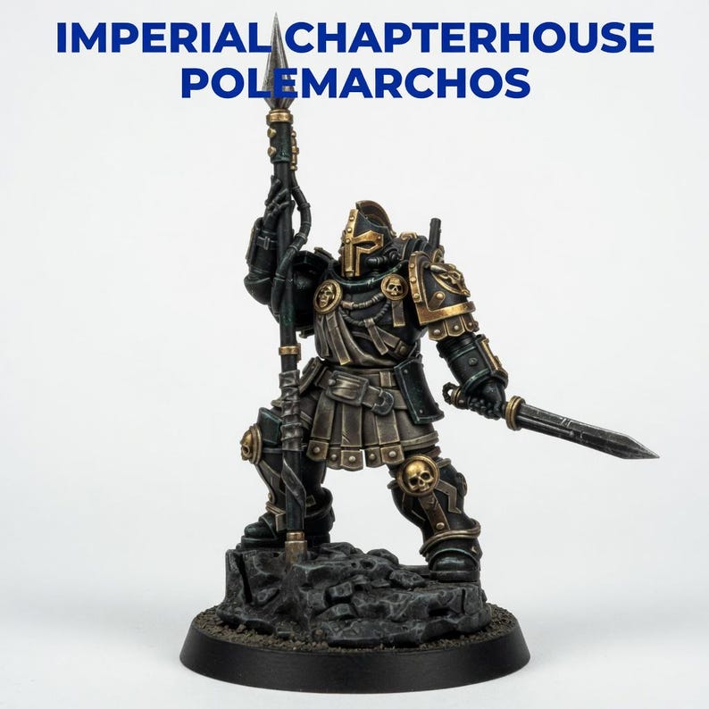 Space Knights Polemarchos | 16k Resin Miniatures | 28mm 32mm Tabletop Wargaming | Unpainted image 2