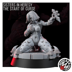 Sisters In Heresy Start Of The Curse | 16k Resin Miniatures | 28mm 32mm Tabletop Wargaming | Unpainted image 6