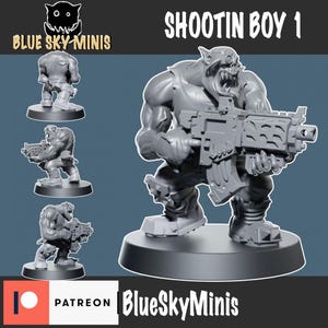 Shootin Boys Squad - Orc Squad - 16k Resin - Blue Sky Minis - Orcs / Tabletop / Wargaming / Grimdark image 3