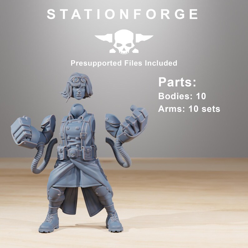 GrimGuard Sisters of War | Station Forge 16k Resin Miniatures | 28 mm 32 mm Tabletop Wargaming | Ongeverfd afbeelding 8