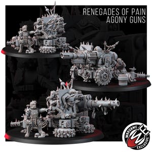 Chaos Renegades Of Pain Agony Guns | 16k Resin Miniatures | 28mm 32mm Tabletop Wargaming | Unpainted image 5