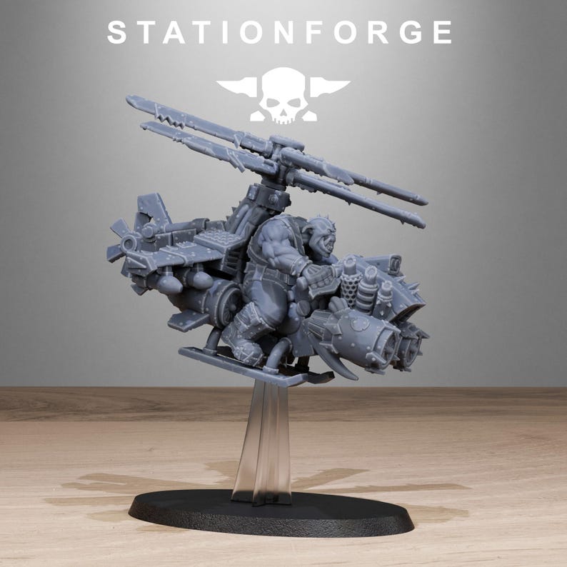 Orks Orkaz Kopters | Station Forge 16k Resin Miniatures | 28mm 32mm Tabletop Wargaming | Unpainted image 8