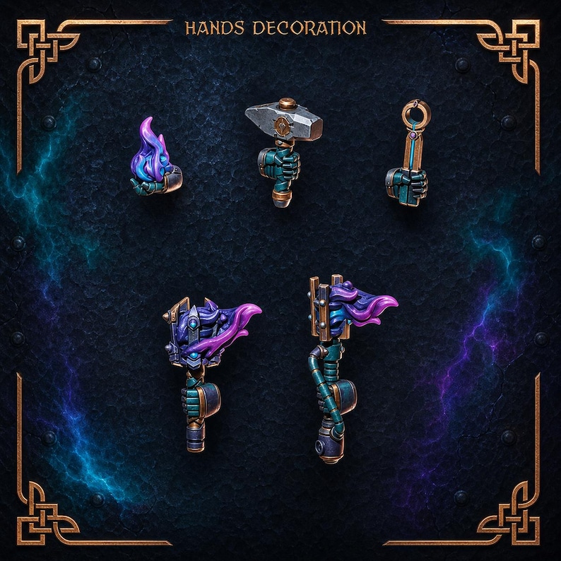 Anvil Wardens - Hands Decoration - 16k Resin - GreyTide Studio - Drakes / Space Warriors / Bitz / Tabletop / Wargaming / Grimdark image 1