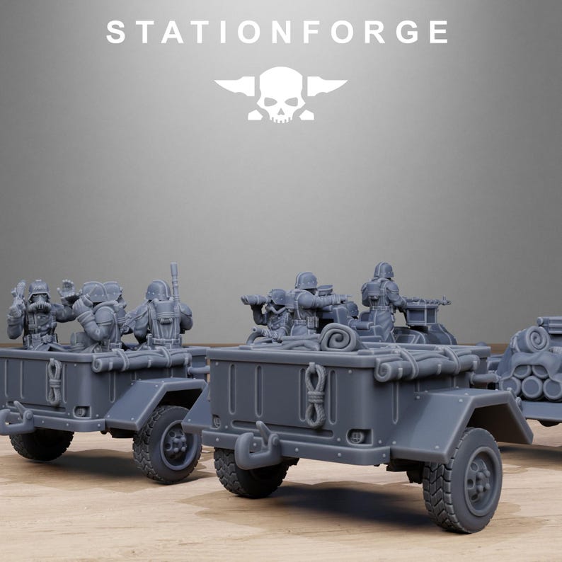 GrimGuard Support Vehicles | Station Forge 16k Resin Miniatures | 28mm 32mm Tabletop Wargaming | Unpainted image 6