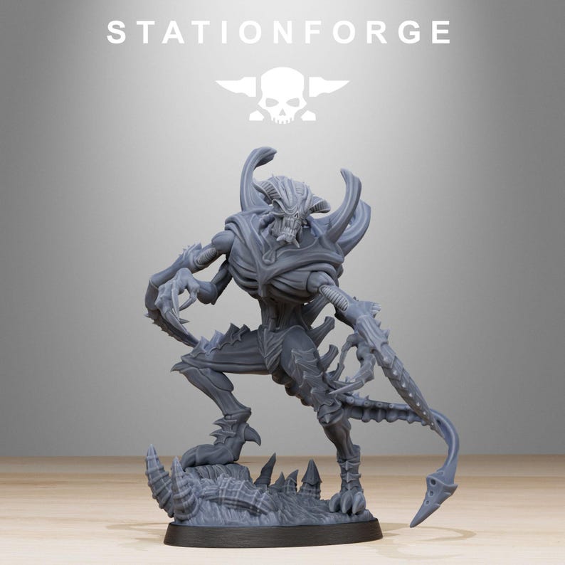 Xenarid Void Stalker | Station Forge 16k Resin Miniatures | 28mm 32mm Tabletop Wargaming | Unpainted 画像 2