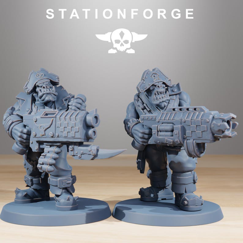 Orks Orkaz Pirates | Station Forge 16k Resin Miniatures | 28mm 32mm Tabletop Wargaming | Unpainted image 7