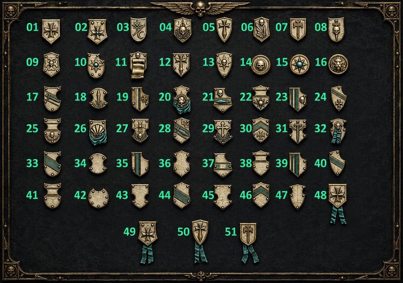 Peregrinos Eternos - Escudos de hombro - Resina 16k - GreyTide Studio - Guerreros Sagrados / Guerreros Espaciales / Piezas sueltas / Juegos de mesa / Juegos de guerra / Grimdark imagen 1