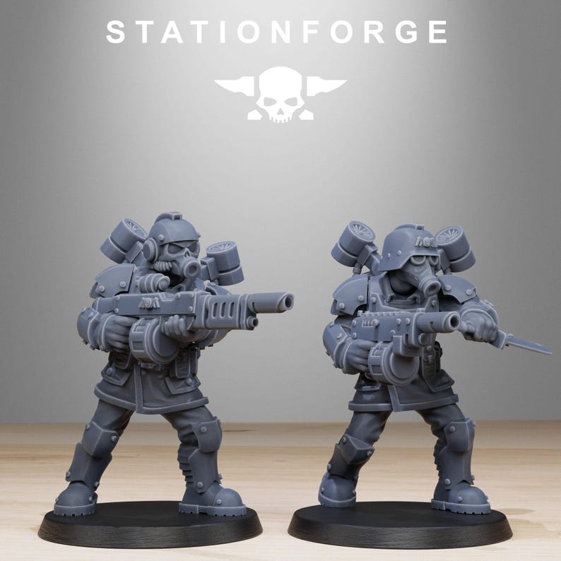 Grimguard Aero Troops | Station Forge 16k Resin Miniatures | 28mm 32mm Tabletop Wargaming | Unpainted image 5