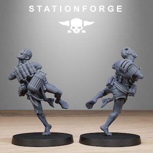 Techno Savanger Necromants | Station Forge 16k Resin Miniatures | 28mm 32mm Tabletop Wargaming | Unpainted image 9