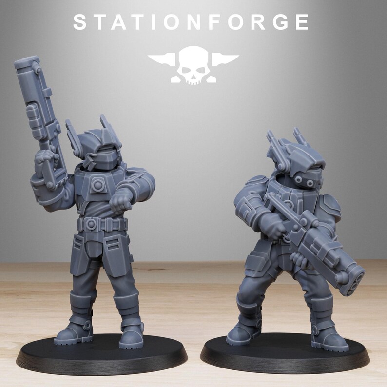Tarion Assault Unit | Station Forge 16k Resin Miniatures | 28 mm 32 mm Tabletop Wargaming | Ongeverfd afbeelding 3