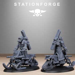 Motociclistas de nieve de la Guardia Gélida / Miniaturas de resina Station Forge 16k / 28 mm 32 mm para juegos de mesa / Sin pintar imagen 9