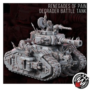 Chaos Degrader Battle Tank | 16k Resin Miniatures | 28mm 32mm Tabletop Wargaming | Unpainted image 3