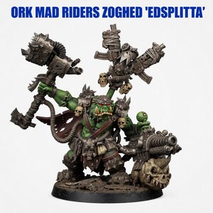 Ork Mad Riders Zoghed Edsplitta | 16k Resin Miniatures | 28mm 32mm Tabletop Wargaming | Unpainted image 1