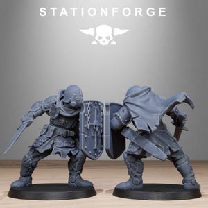 Royal Guard Bloodwardens | Station Forge 16k Resin Miniatures | 28mm 32mm Tabletop Wargaming | Unpainted image 6