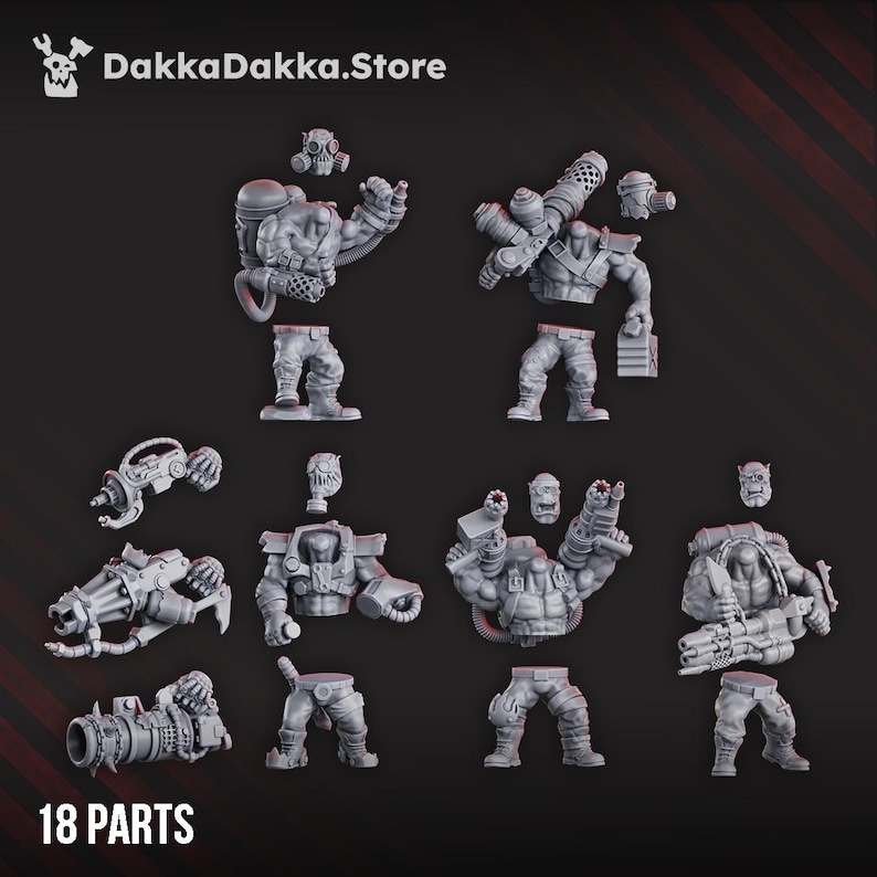 Umiez Burnerz 3D Print Model | 16k Resin Miniatures | 28mm 32mm Tabletop Wargaming | Unpainted image 2