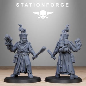 Scavenger Sanctum Infantry | Station Forge 16k Resin Miniatyrer | 28 mm 32 mm Bordsskiva Krigsspel | Omålad bild 4