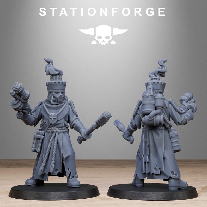 Scavenger Sanctum Infantry | Station Forge 16k Resin Miniatyrer | 28 mm 32 mm Bordsskiva Krigsspel | Omålad bild 4