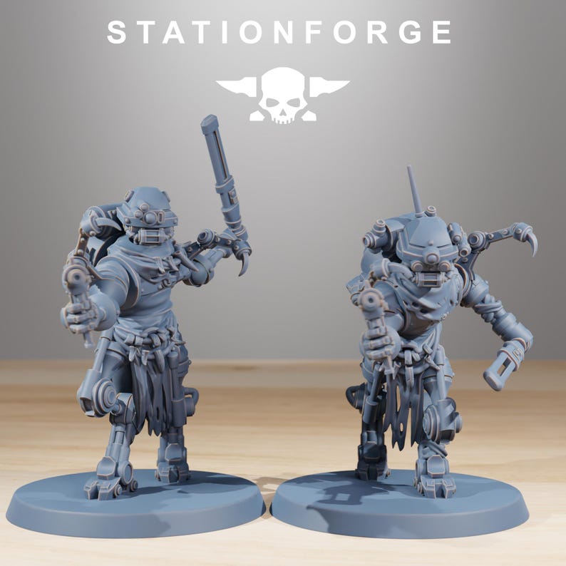 Miniaturas de resina Scavenger Runners / Station Forge 16k / 28 mm 32 mm para juegos de guerra de mesa / Sin pintar imagen 5