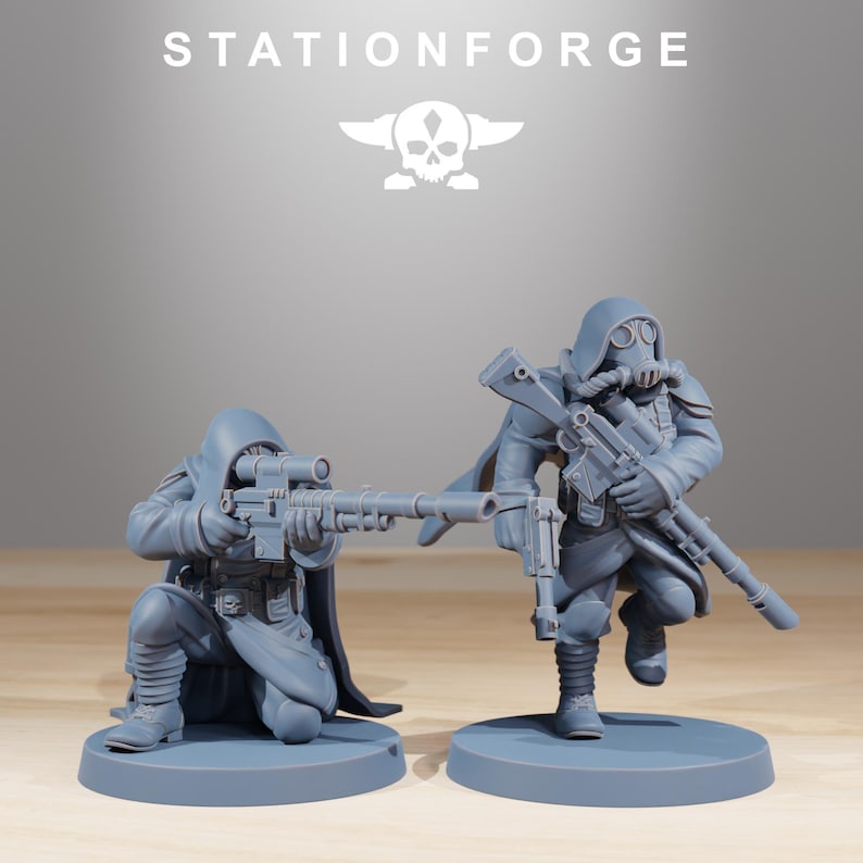 Grimguard Marksmen | Station Forge 16k Resin Miniatures | 28mm 32mm Tabletop Wargaming | Unpainted image 4