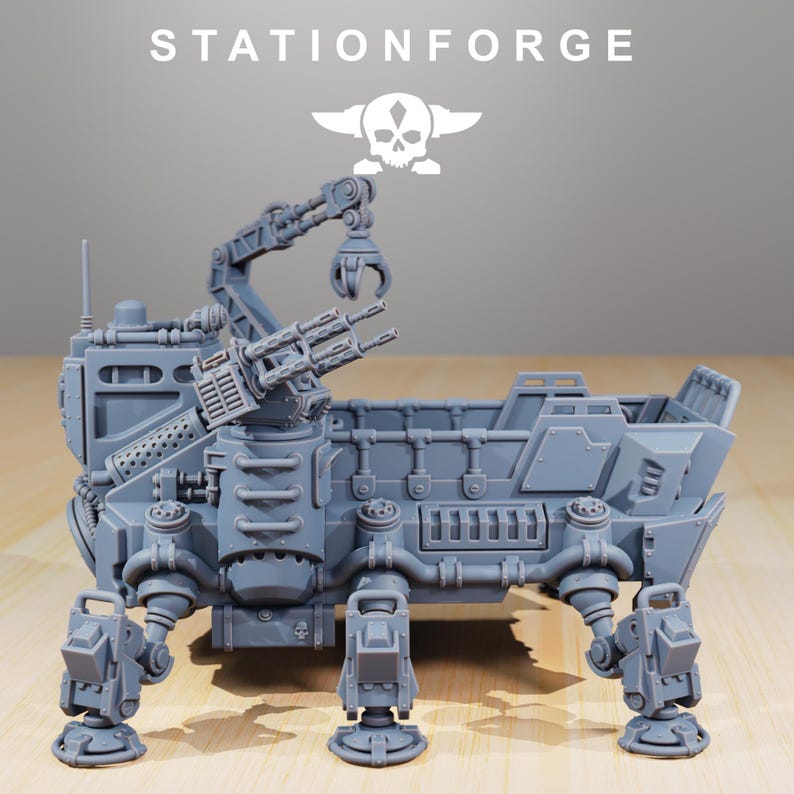 Tanque de transporte de carroñeros / Station Forge 16k Miniaturas de resina / 28 mm 32 mm Juegos de guerra de mesa / Sin pintar imagen 5