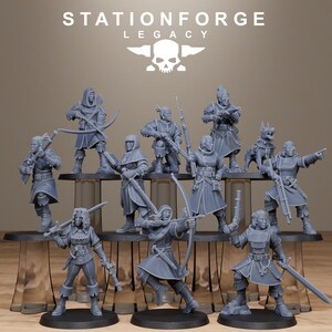 Legacy Thorncrest Hunters Sisters | Station Forge 16k Resin Miniatures | 28mm 32mm Tabletop Wargaming | Unpainted image 2