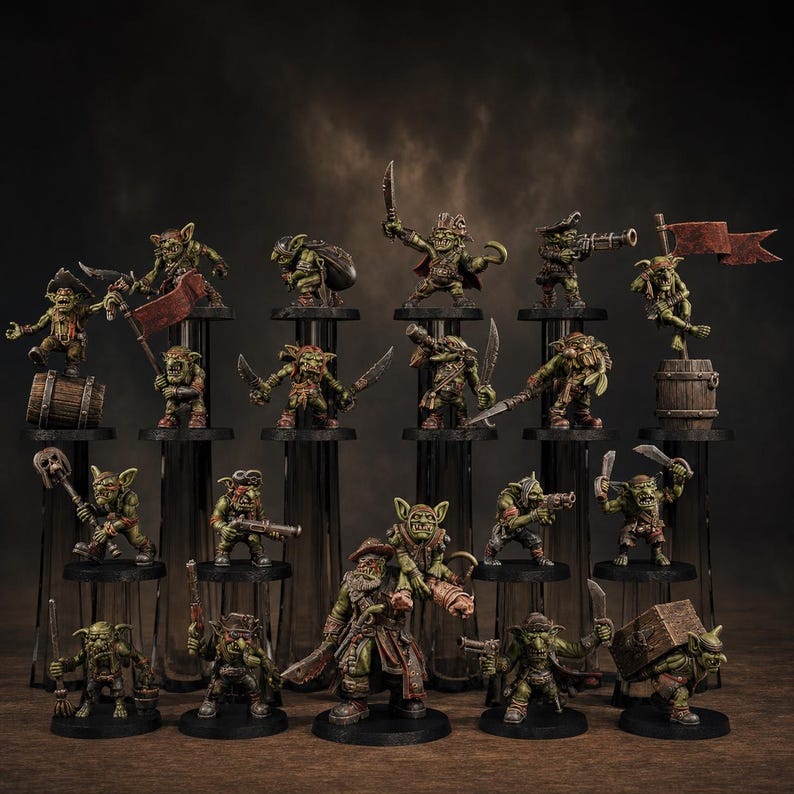 Gobs Pirates | Station Forge 16k Resin Miniatures | 28mm 32mm Tabletop Wargaming | Unpainted image 1