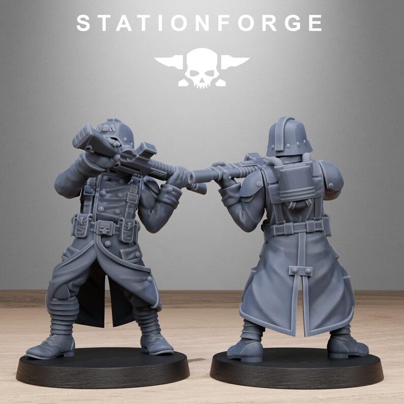 GrimGuard Shovel Trenches | Station Forge 16k Resin Miniatyrer | 28 mm 32 mm Bordsskiva Krigsspel | Omålad bild 7