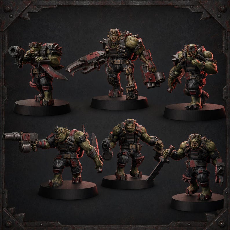 Speshul Forcez Boyz - Orc Squad - 16k Resin - Orcs / Tabletop / Wargaming / Grimdark image 1