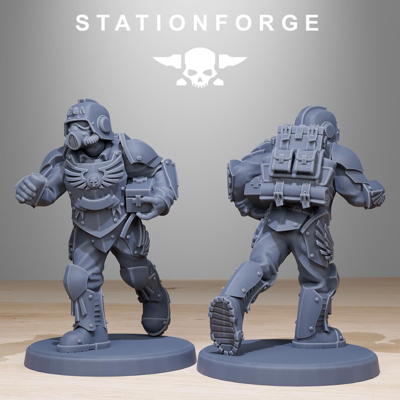 Grimguard Elites | Station Forge 16k Resin Miniatures | 28mm 32mm Tabletop Wargaming | Unpainted image 8