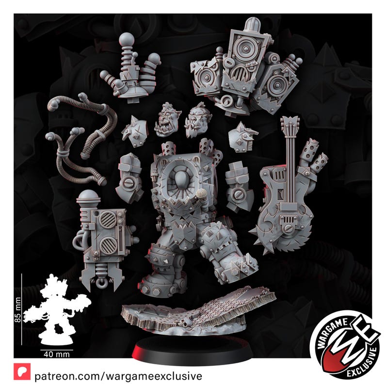 Ork Mekaniak in Mega Armor | 16k Resin Miniatuur (28 mm/32 mm schaal) afbeelding 3