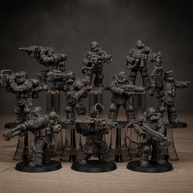 Grimguard Armored Squad Reborn | Station Forge 16k Resin Miniatures | 28mm 32mm Tabletop Wargaming | Unpainted image 1