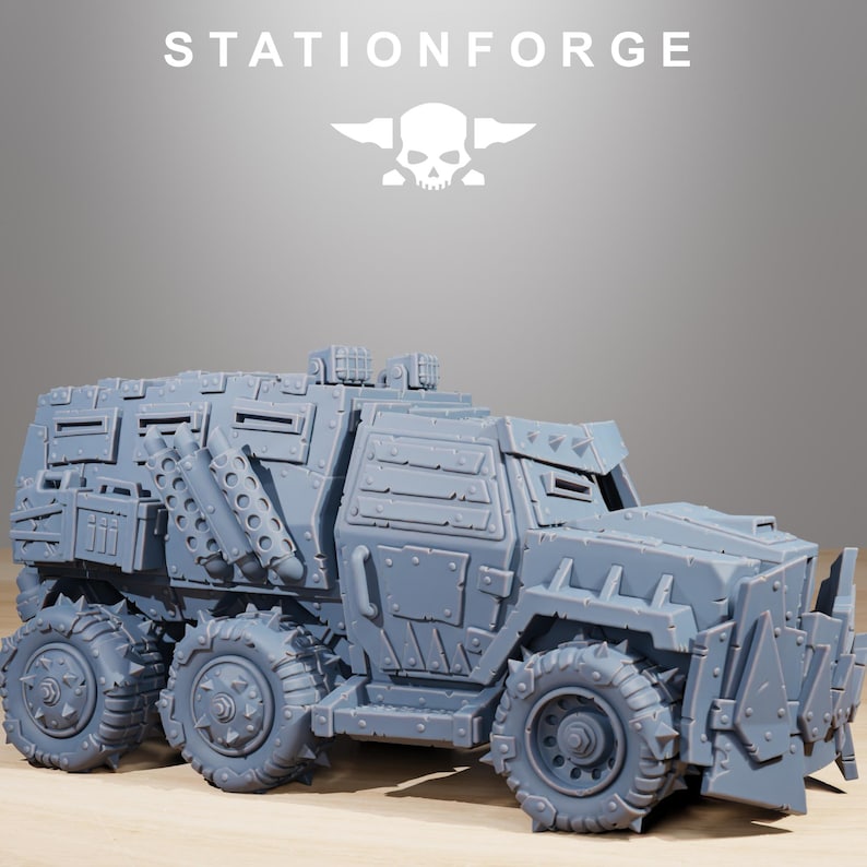 Orks Orkaz Party Wagon | Station Forge 16k Resin Miniatures | 28mm 32mm Tabletop Wargaming | Unpainted image 4
