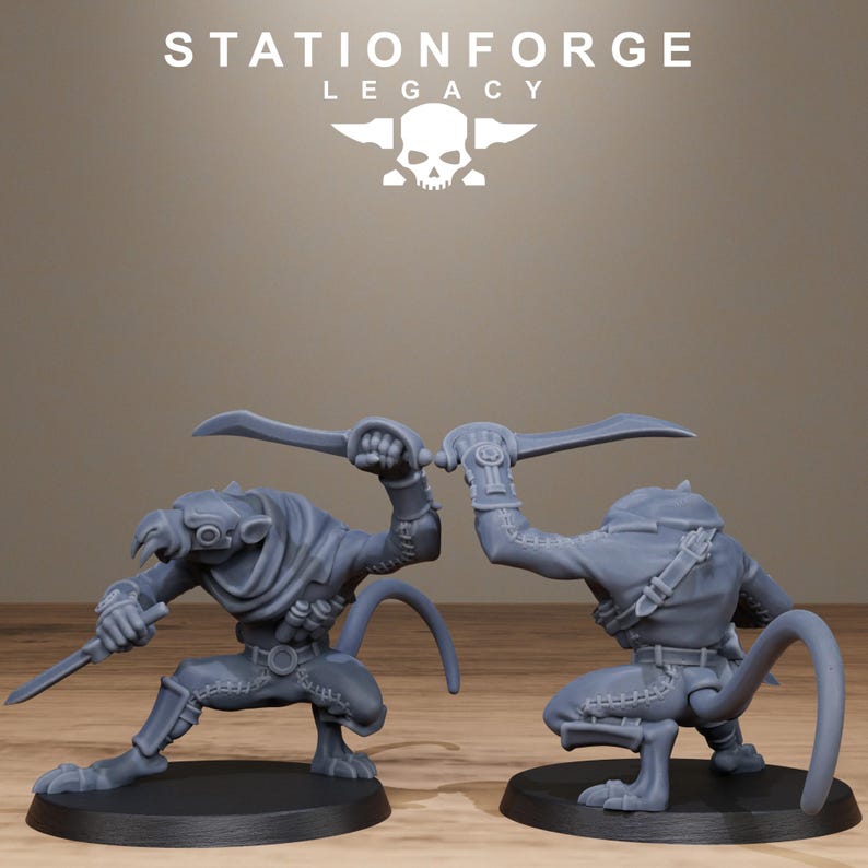 Legacy Rotfang Assassins | Station Forge 16k Resin Miniatures | 28mm 32mm Tabletop Wargaming | Unpainted image 7