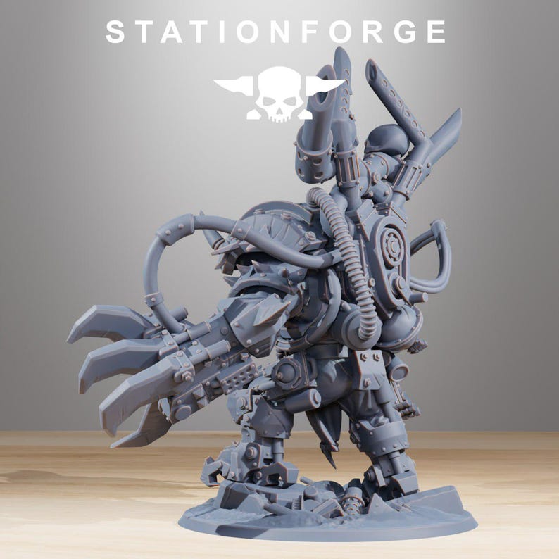 Orks Orkaz Troll Boss | Station Forge 16k Resin Miniatures | 28mm 32mm Tabletop Wargaming | Unpainted image 4