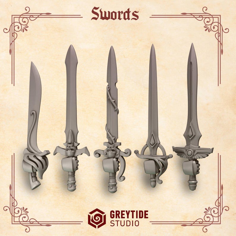 Crimson Lords - Swords - 16k Resin - GreyTide Studio - Blood / Space Warriors / Bitz / Tabletop / Wargaming / Grimdark image 2