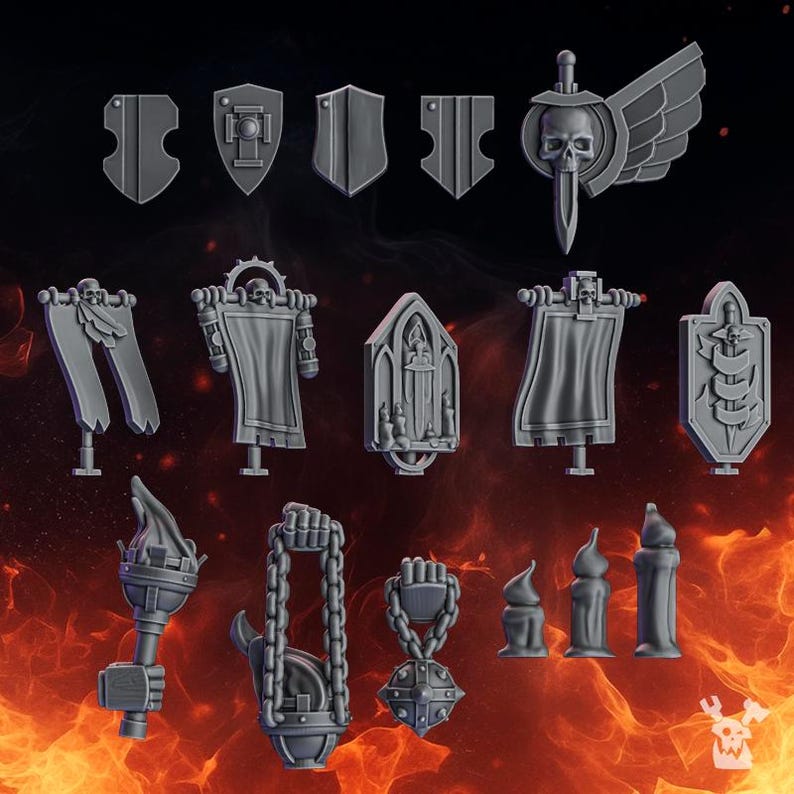 Pactum Aeternum Knight Decor Bits - 16k Resin - DakkaDakka - Templar Warriors / Bitz / Tabletop / Wargaming / Grimdark image 2