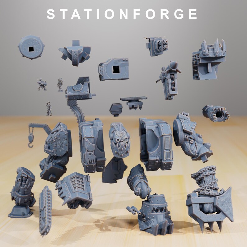 Orks Orkaz Mega Steppa | Station Forge 16k Resin Miniatures | 28mm 32mm Tabletop Wargaming | Unpainted image 8
