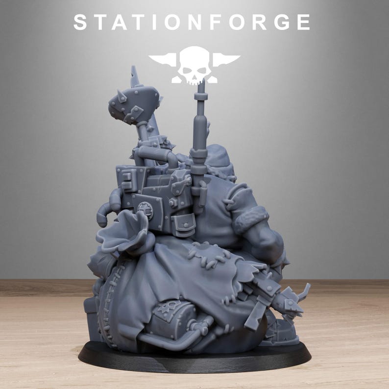 Orks Orkaz Santa Chaos | Station Forge 16k Resin-Miniaturen | 28 mm 32 mm Tabletop-Wargaming | Unbemalt Bild 8