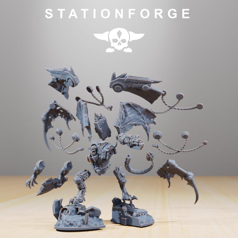 Orks Orkaz Thazaron | Station Forge 16k Resin Miniatures | 28mm 32mm Tabletop Wargaming | Unpainted image 3