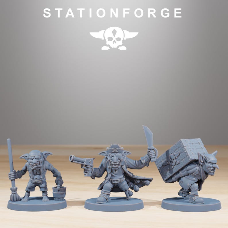 Gobs Pirates | Station Forge 16k Resin Miniatures | 28mm 32mm Tabletop Wargaming | Unpainted image 8