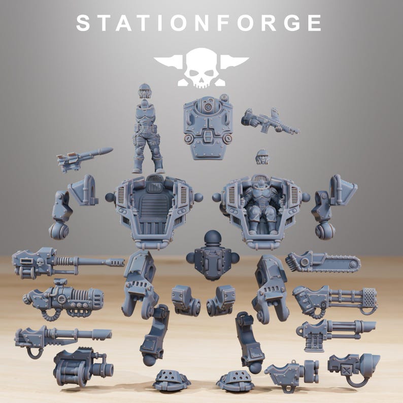 Vaskar Warmech | Station Forge 16k Resin Miniatures | 28mm 32mm Tabletop Wargaming | Unpainted image 6