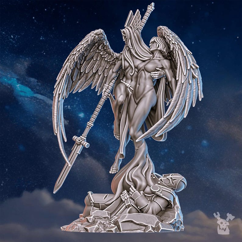 Valkyries Warmaster Air | 16k Resin Miniatures | 28mm 32mm Tabletop Wargaming | Unpainted image 7