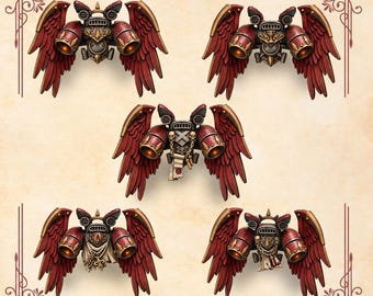 Crimson Lords – Geflügelte Jetpacks #2 – 16k Resin – GreyTide Studio – Blood / Space Warriors / Bitz / Tabletop / Wargaming / Grimdark