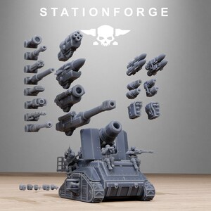 Freeguard artillerie minitank | Station Forge 16k harsminiaturen | 28 mm 32 mm tafelblad oorlogsspellen | Ongeverfd afbeelding 8