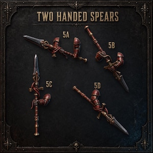 Crimson Lords - Two Handed Spears - 16k Resin - GreyTide Studio - Blood / Space Warriors / Bitz / Tabletop / Wargaming / Grimdark image 1