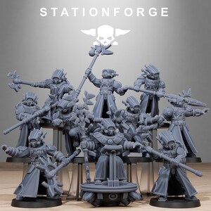 Tarion Priests | Station Forge 16k Resin Miniatures | 28mm 32mm Tabletop Wargaming | Unpainted image 2