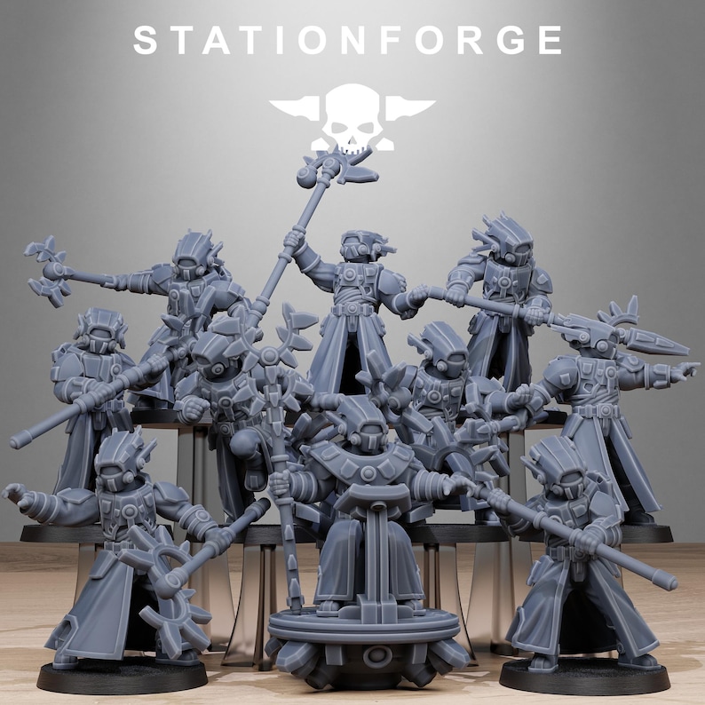 Tarion Priests | Station Forge 16k Resin Miniatures | 28mm 32mm Tabletop Wargaming | Unpainted image 2